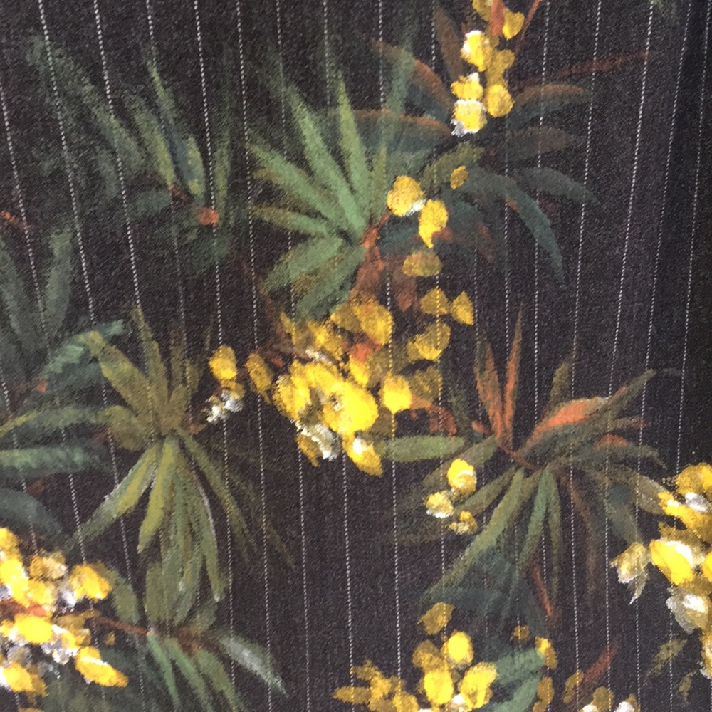 Custom Made Gray Pinstripe Handpainted Skirt - Picture 3 of 10
